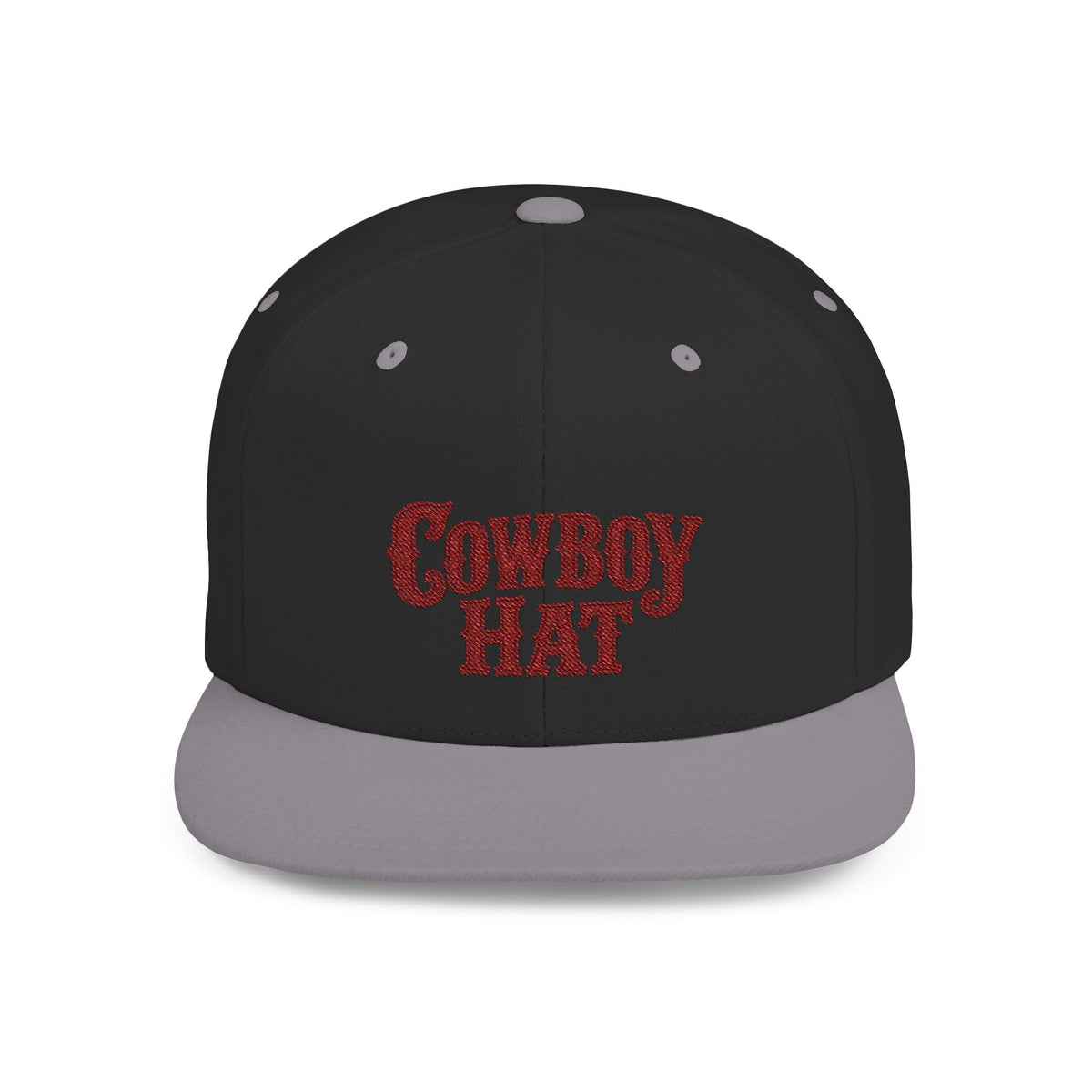 Cowboy Hat embroidered Flat Bill Snapback | Western ranch style cap