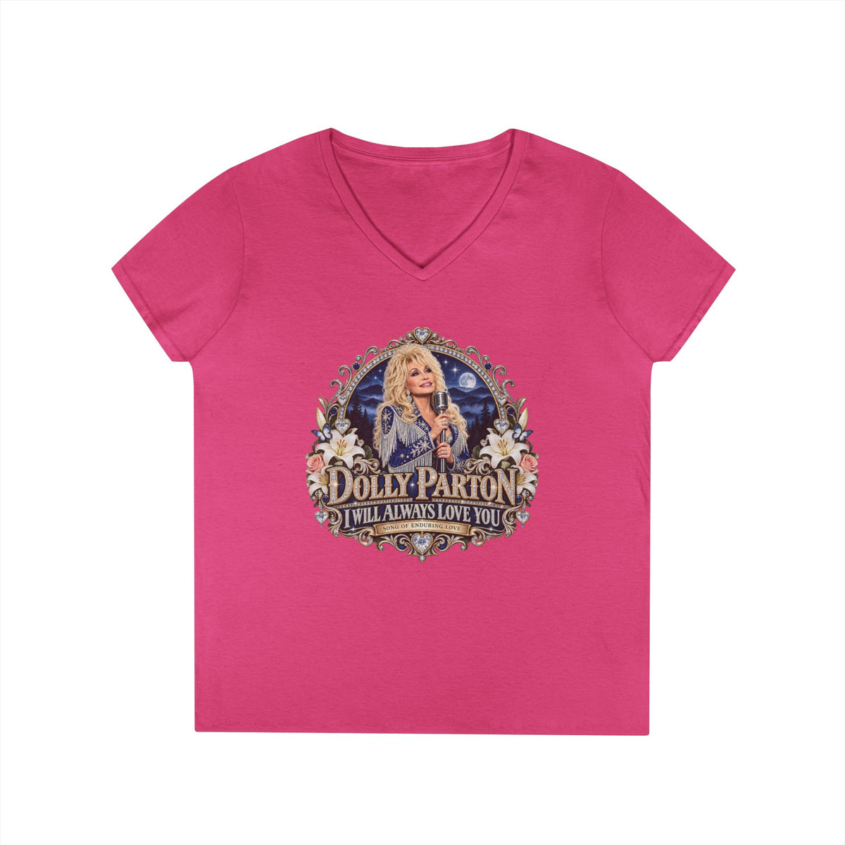 Country Legend Dolly Parton Portrait I Will Always Love You T-Shirt | Tribute Memorial