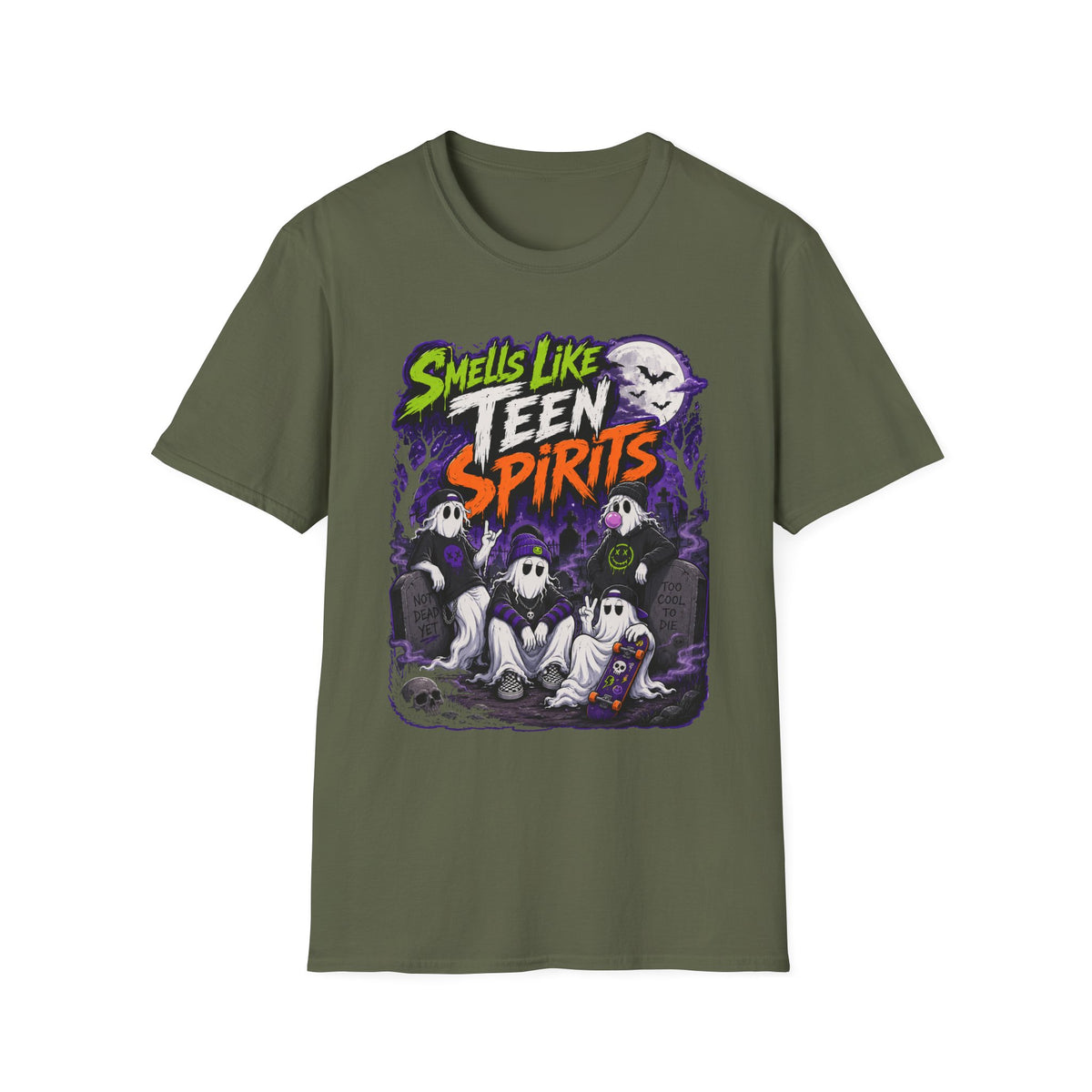 Smells Like Teen Spirits T-Shirt | Halloween Ghost Band Graphic | Hip Hop 1990's 2000's Nostalgia Throwback