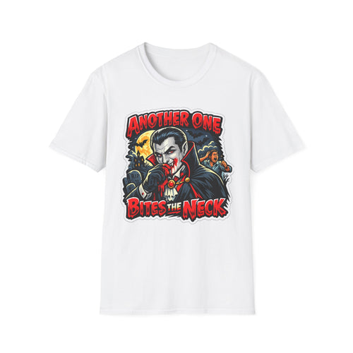 Another One Bites the Neck Halloween T-Shirt | Vampire Horror Graphic Tee | 90s 00s Nostalgia Hip Hop Pop Culture