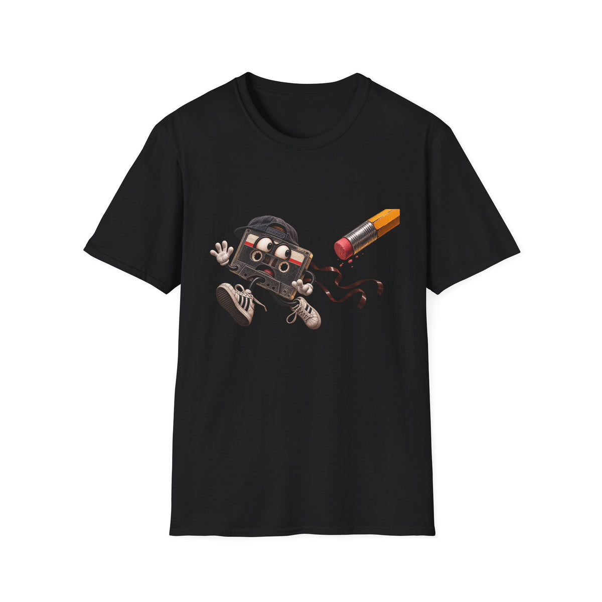 Cute Retro Cassette Tape Running, T-Shirt 1990's 2000's Nostalgia Throwback