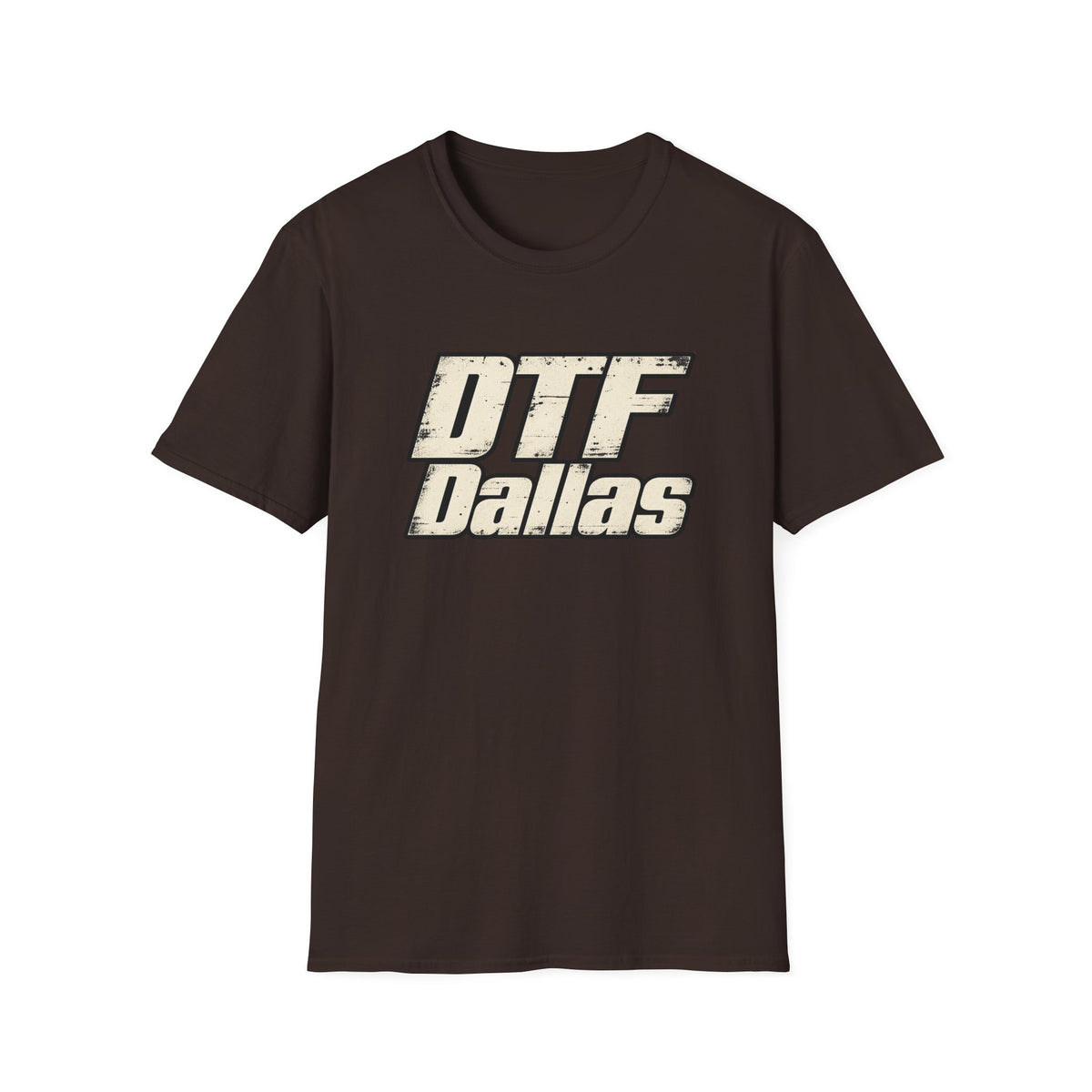 DTF Dallas T-Shirt | Retro Distressed Text, City Pride Tee