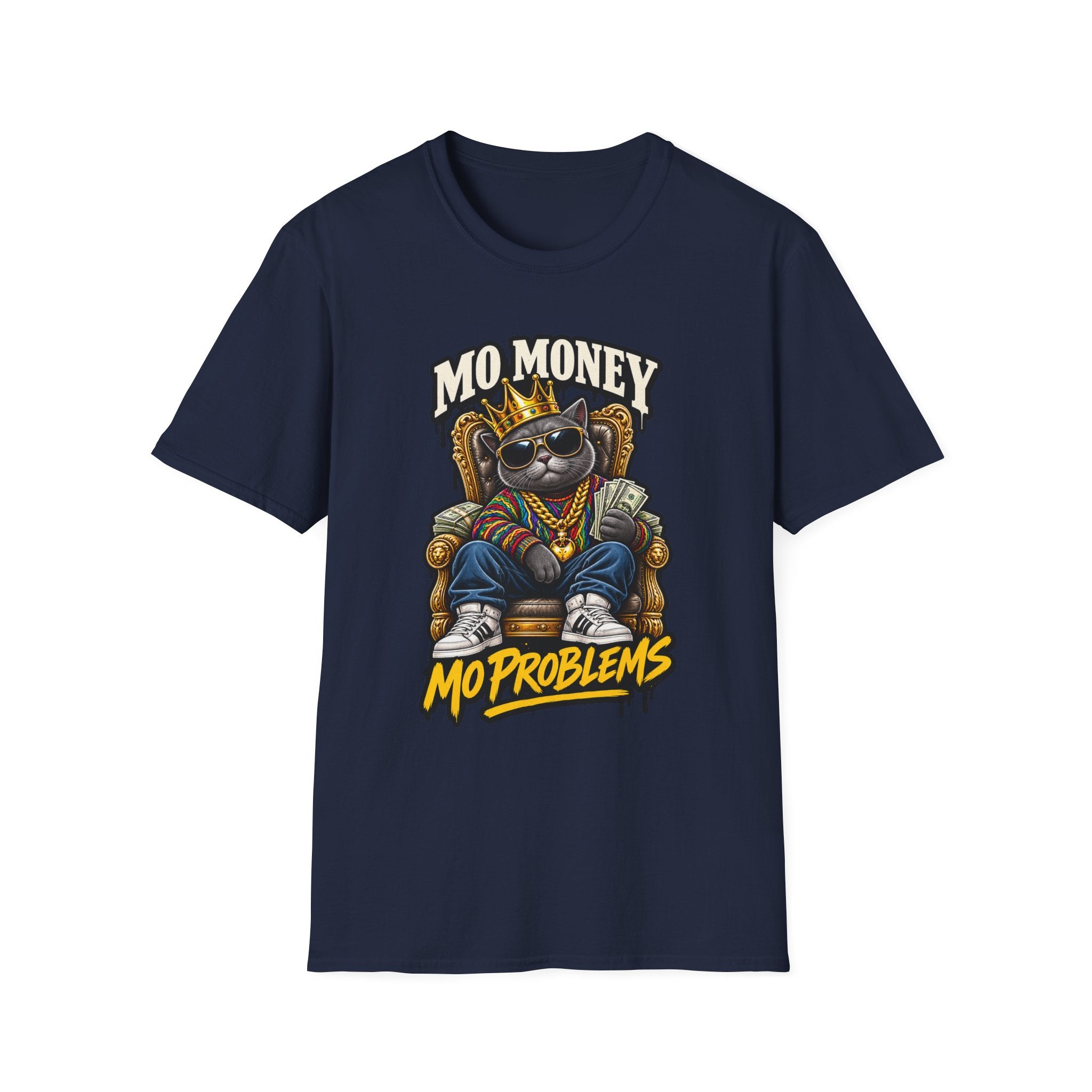 Mo Money Cat Mo Problems T-Shirt | Cat King Illustration | 1990's 2000's Nostalgia Throwback