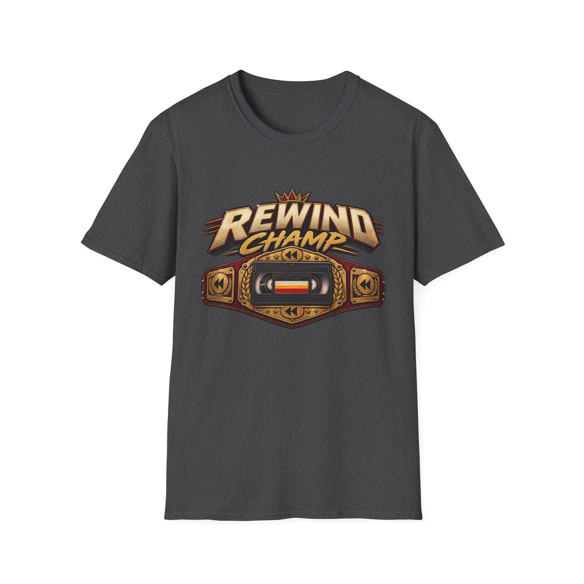 Rewind Champ cassette belt graphic T-Shirt | Retro Hip Hop audio nostalgia tee | 1990's 2000's Nostalgia Throwback