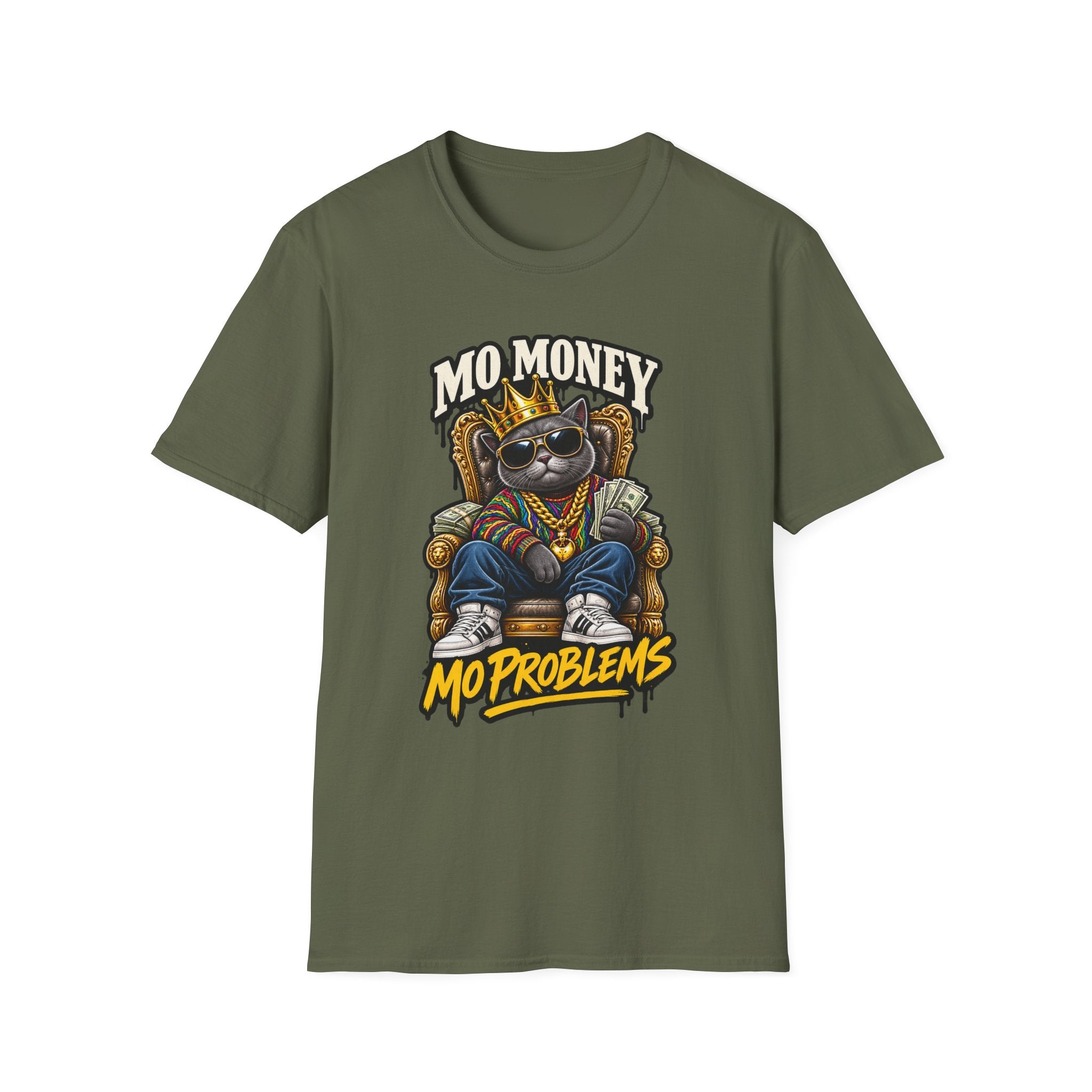 Mo Money Cat Mo Problems T-Shirt | Cat King Illustration | 1990's 2000's Nostalgia Throwback
