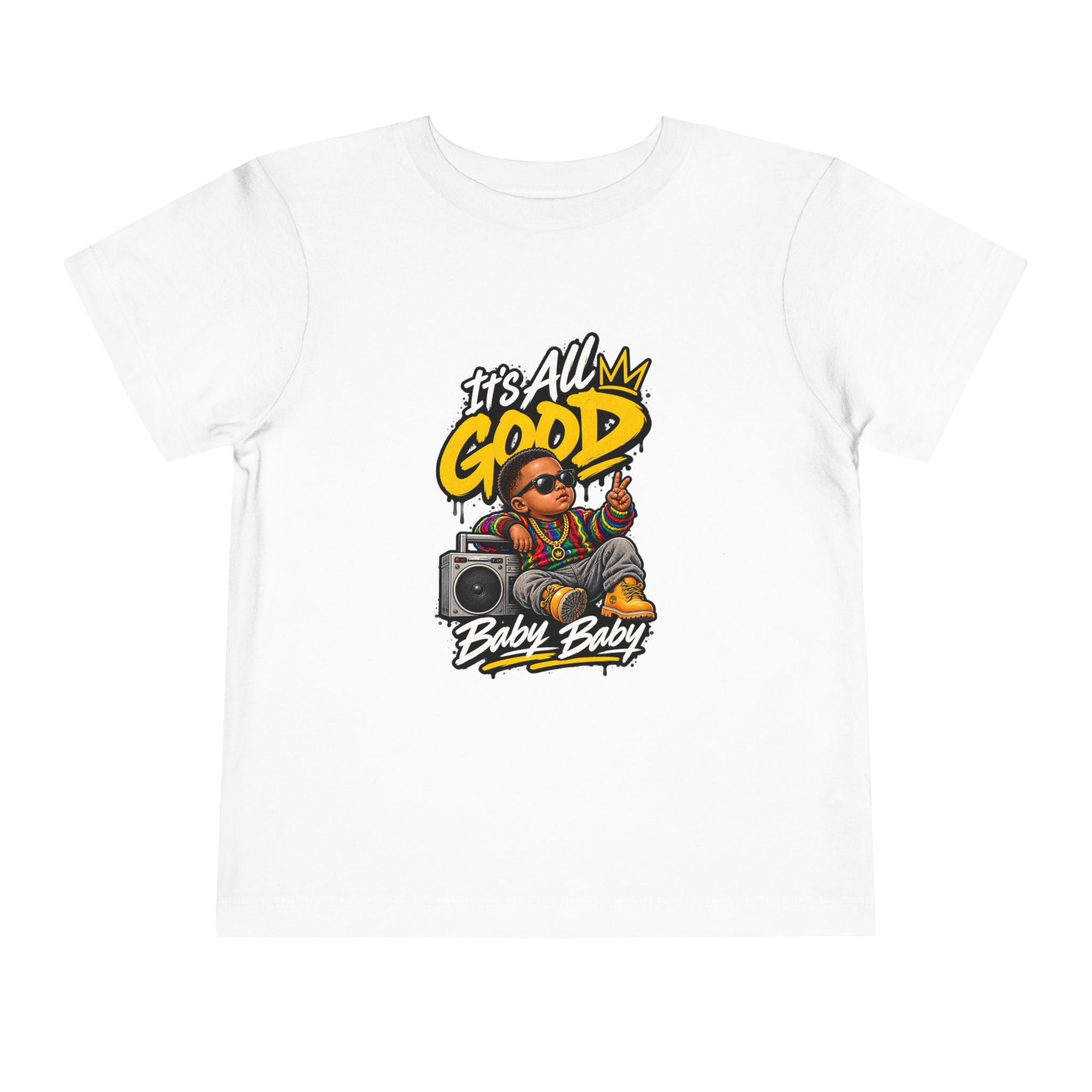 Its All Good Baby Biggie Toddler Tee | Retro Boombox Hip Hop Graphic