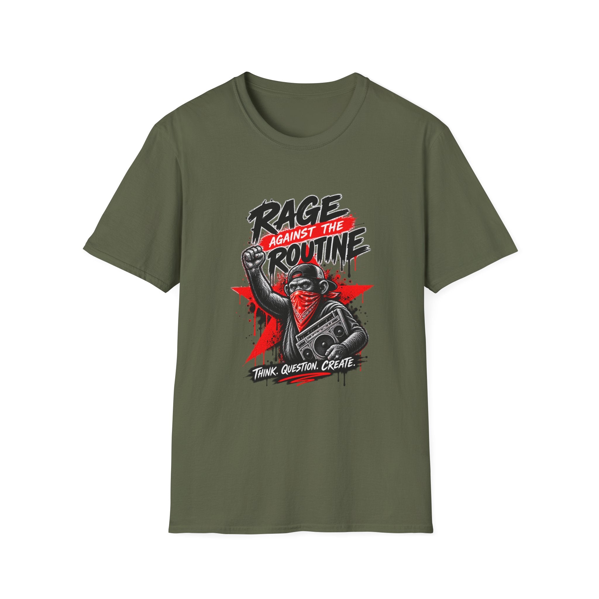 Rage Against the Routine T-Shirt | Protest Fist Graphic Tee | 1990's 2000's Nostalgia Throwback