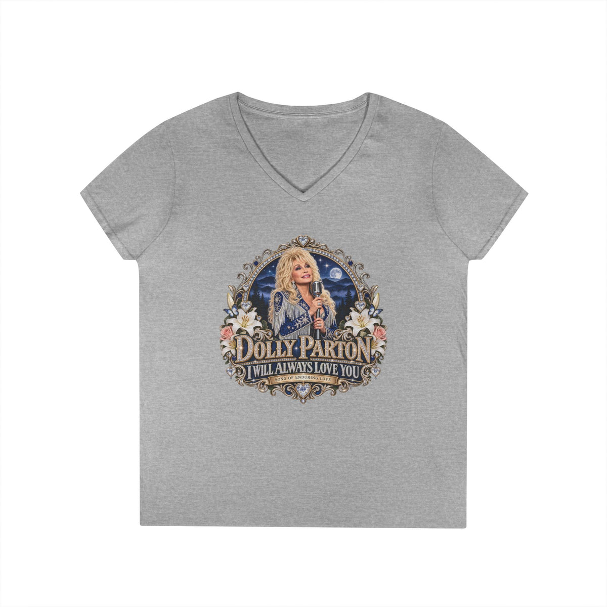 Country Legend Dolly Parton Portrait I Will Always Love You T-Shirt | Tribute Memorial