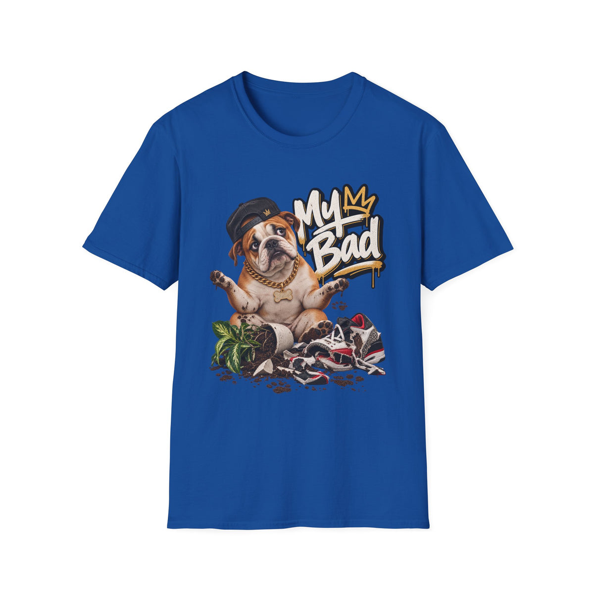 Bulldog 'My Bad' Graffiti T-Shirt | Hip Hop Dog Streetwear Tee