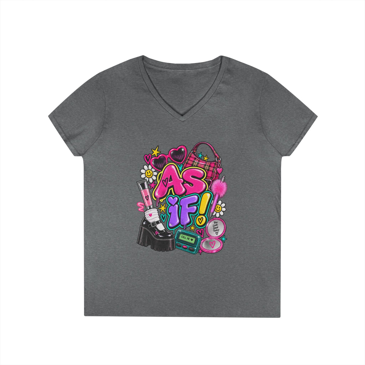 AS IF! 90s Retro Collage T-Shirt | Pop Heart, Cassette, Roller Skates | 90s 00s Hip Hop Pop Culture Nostalgia
