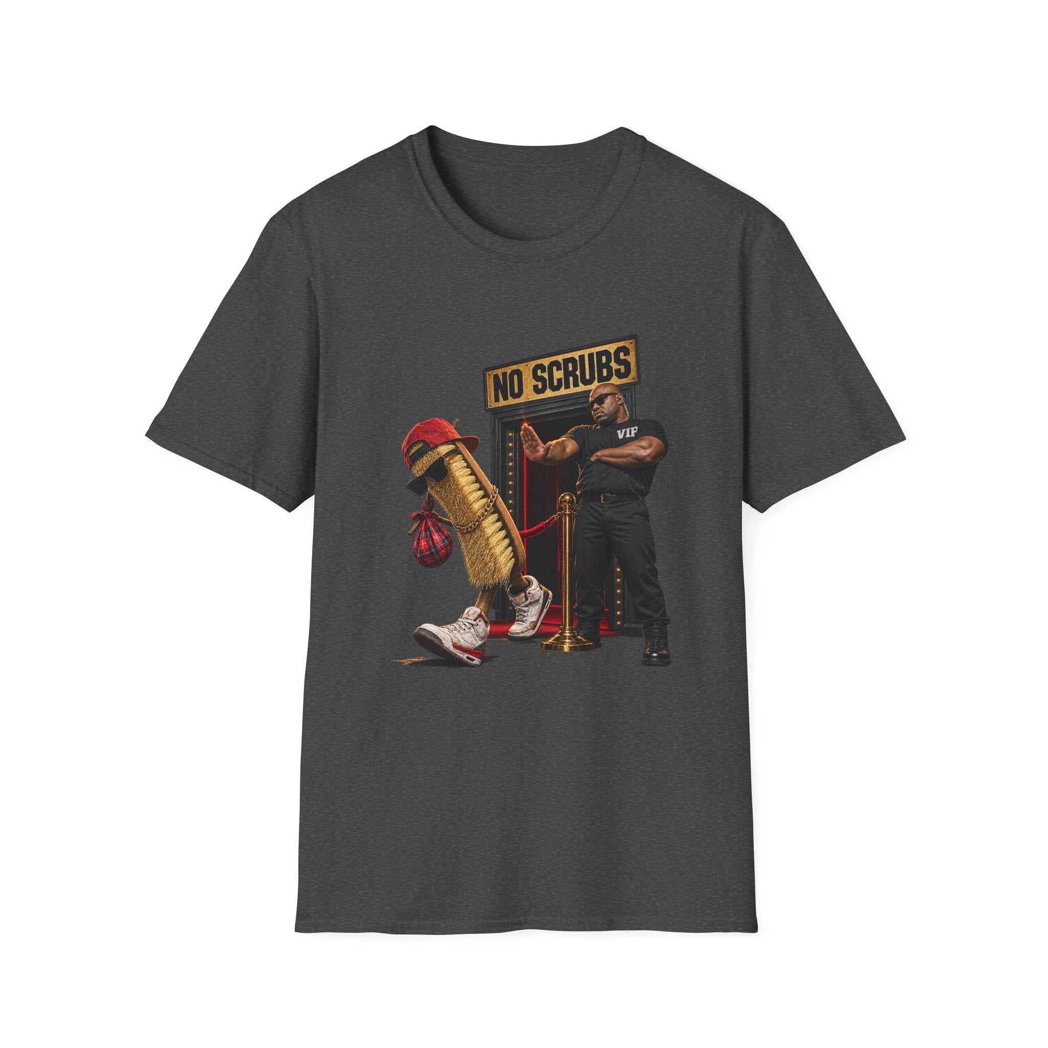 No Scrubs design T-Shirt | 90s R&B humor, VIP bouncer graphic | 1990's 2000's Nostalgia Throwback