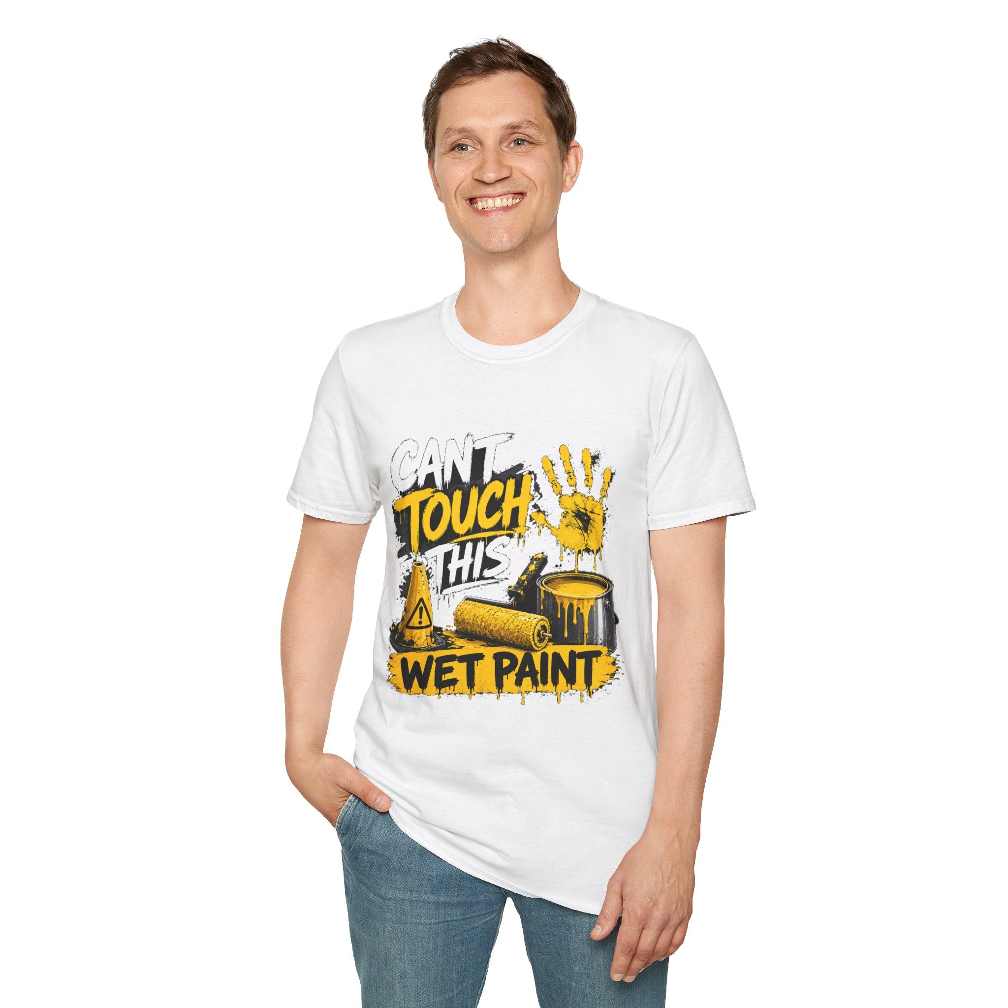 Cant Touch This Wet Paint MC Hammer T-Shirt | Paint Handprint Design 1990's 2000's Nostalgia Throwback