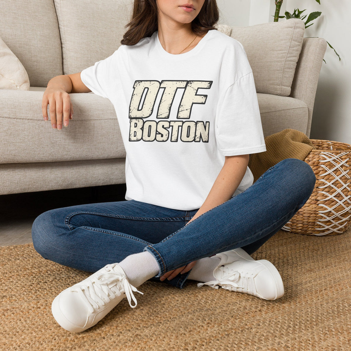 DTF Boston T-Shirt | Retro Distressed Sports Logo