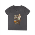 Dont You Wish Your Coffee Was Hot Like Me V-Neck T-Shirt | Coffee Pinup Tee | 90s 00s Hip Hop Pop Culture Nostalgia