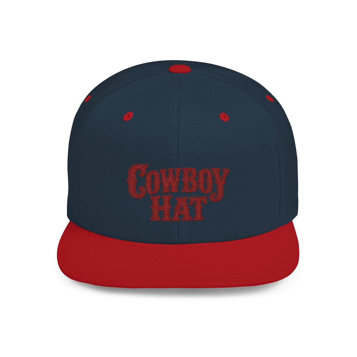 Cowboy Hat embroidered Flat Bill Snapback | Western ranch style cap