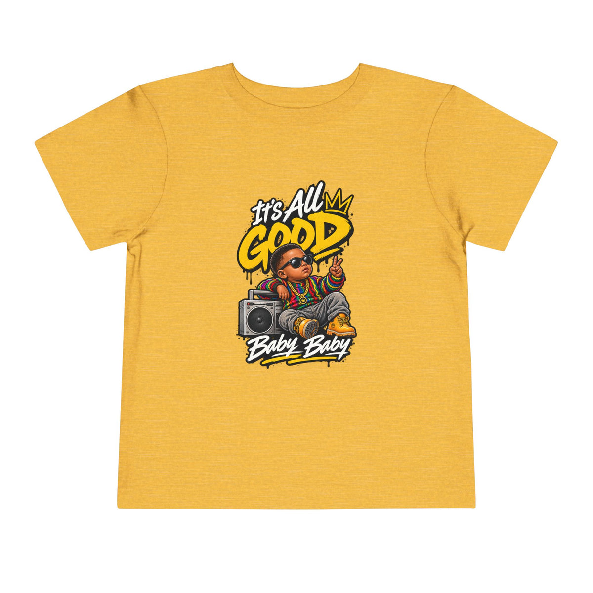 Its All Good Baby Biggie Toddler Tee | Retro Boombox Hip Hop Graphic