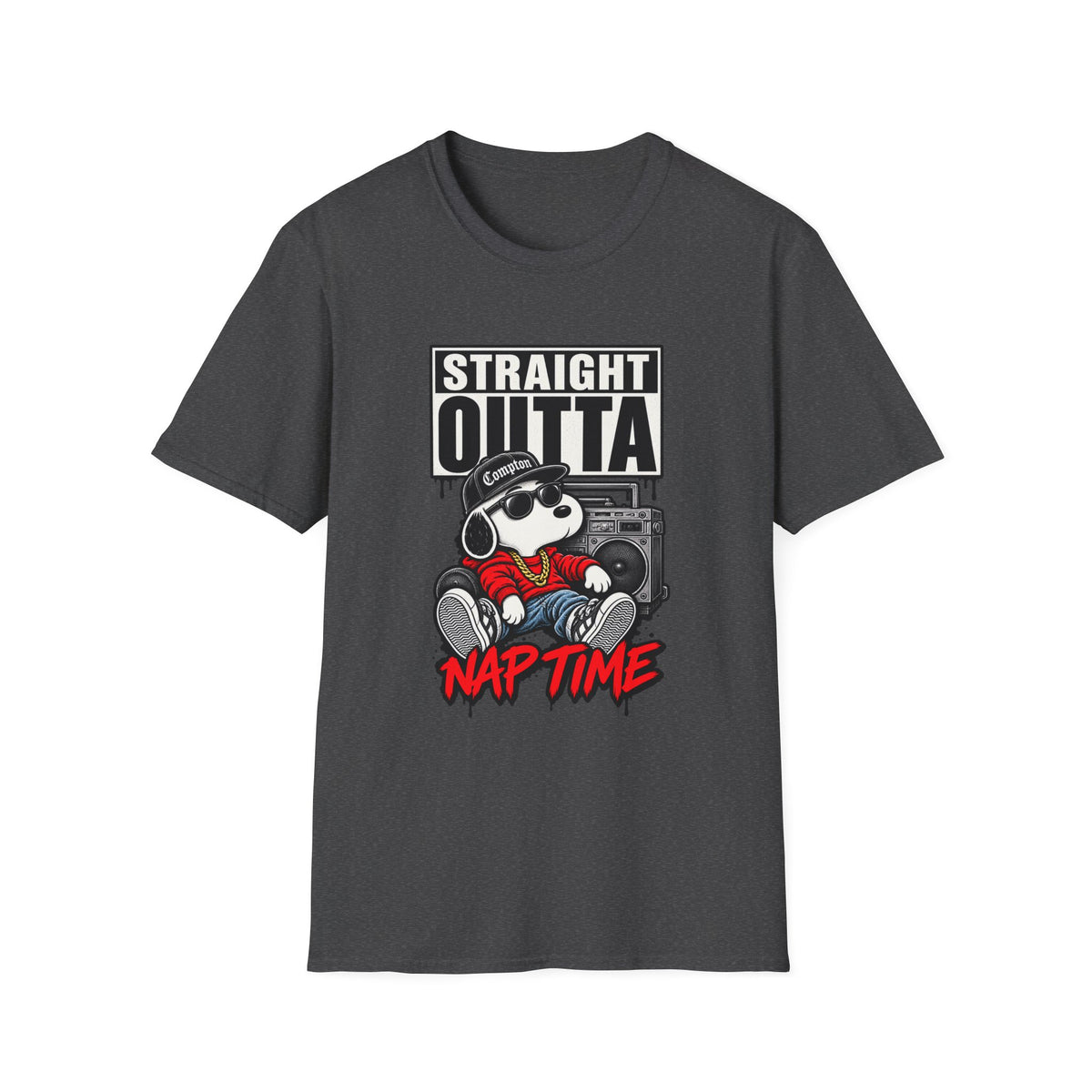 Straight Outta Nap Time T-Shirt Hip Hop | Cartoon Bear Boombox Compton Design | 1990's 2000's Nostalgia Throwback