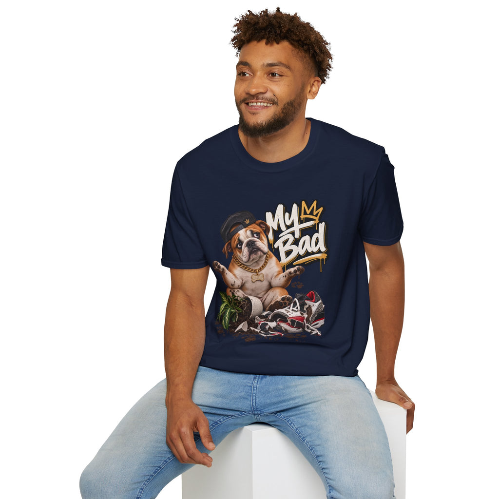 Bulldog 'My Bad' Graffiti T-Shirt | Hip Hop Dog Streetwear Tee