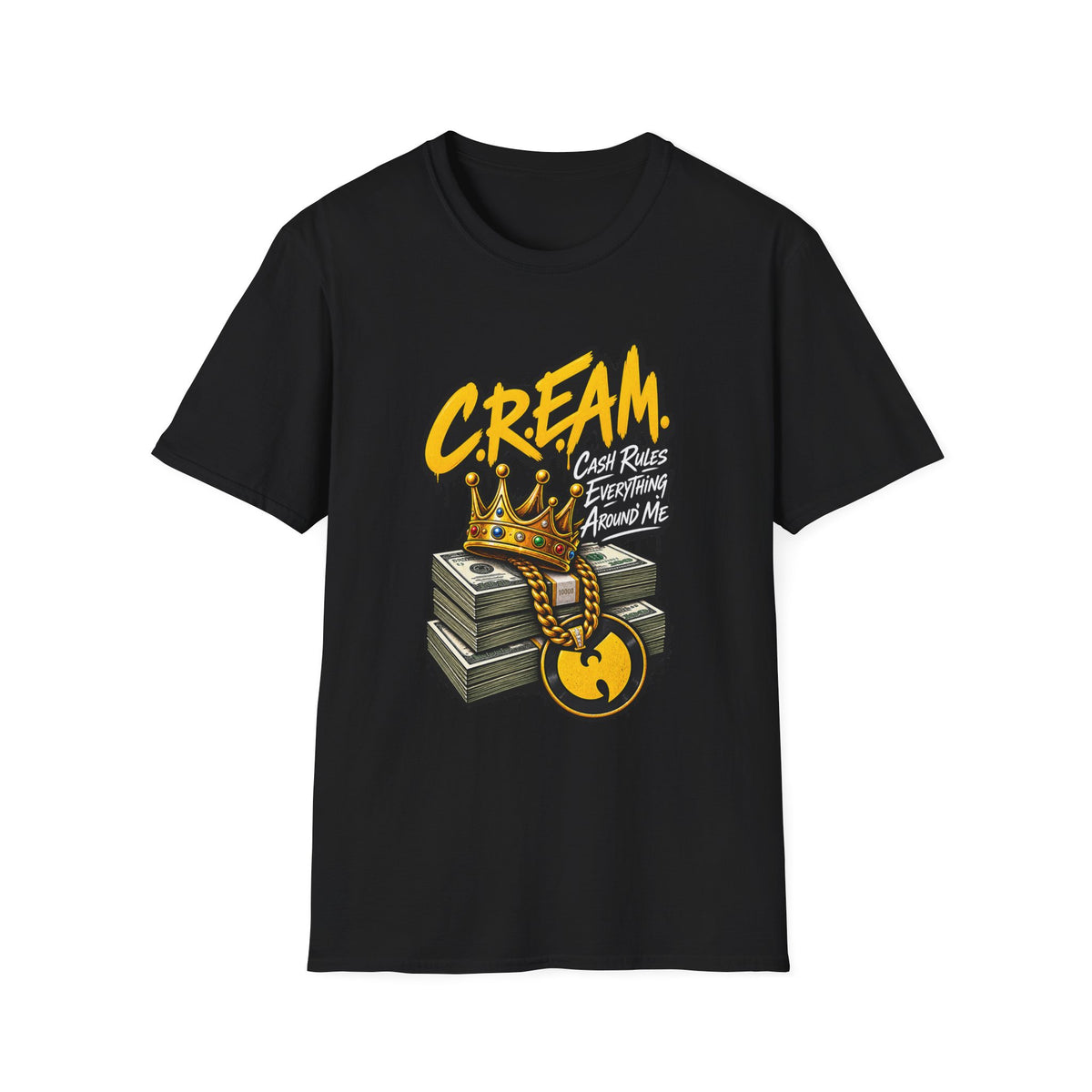 C.R.E.A.M. Cash Rules Everything Around Me T-Shirt | Hip Hop Graphic Tee | 1990's 2000's Nostalgia Throwback