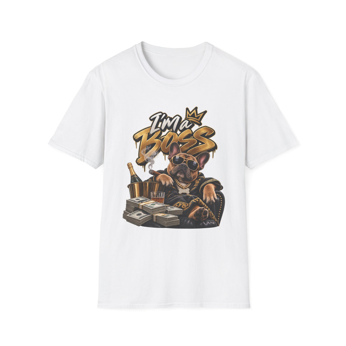 Im a Boss French Bulldog Graphic Tee | T-Shirt | 90s 00s Hip Hop Pop Culture Nostalgia
