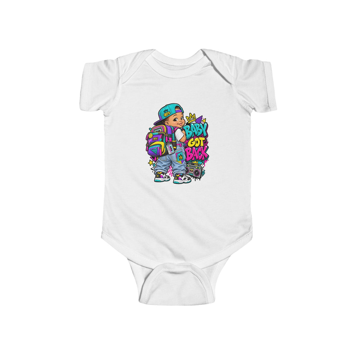 Retro Graffiti Kid Bodysuit | 90s Streetwear Baby Onesie | 90's 00's Hip Hop Pop Culture Nostalgia