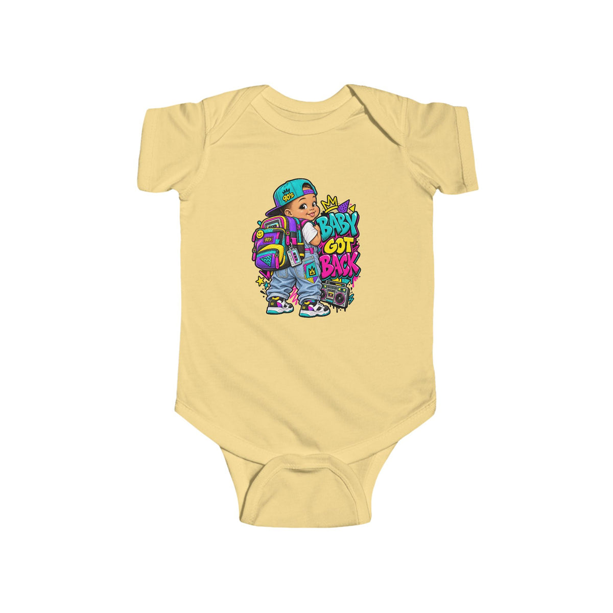 Retro Graffiti Kid Bodysuit | 90s Streetwear Baby Onesie | 90's 00's Hip Hop Pop Culture Nostalgia