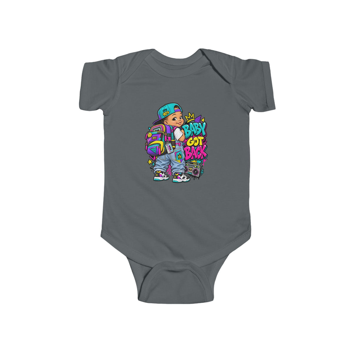 Retro Graffiti Kid Bodysuit | 90s Streetwear Baby Onesie | 90's 00's Hip Hop Pop Culture Nostalgia