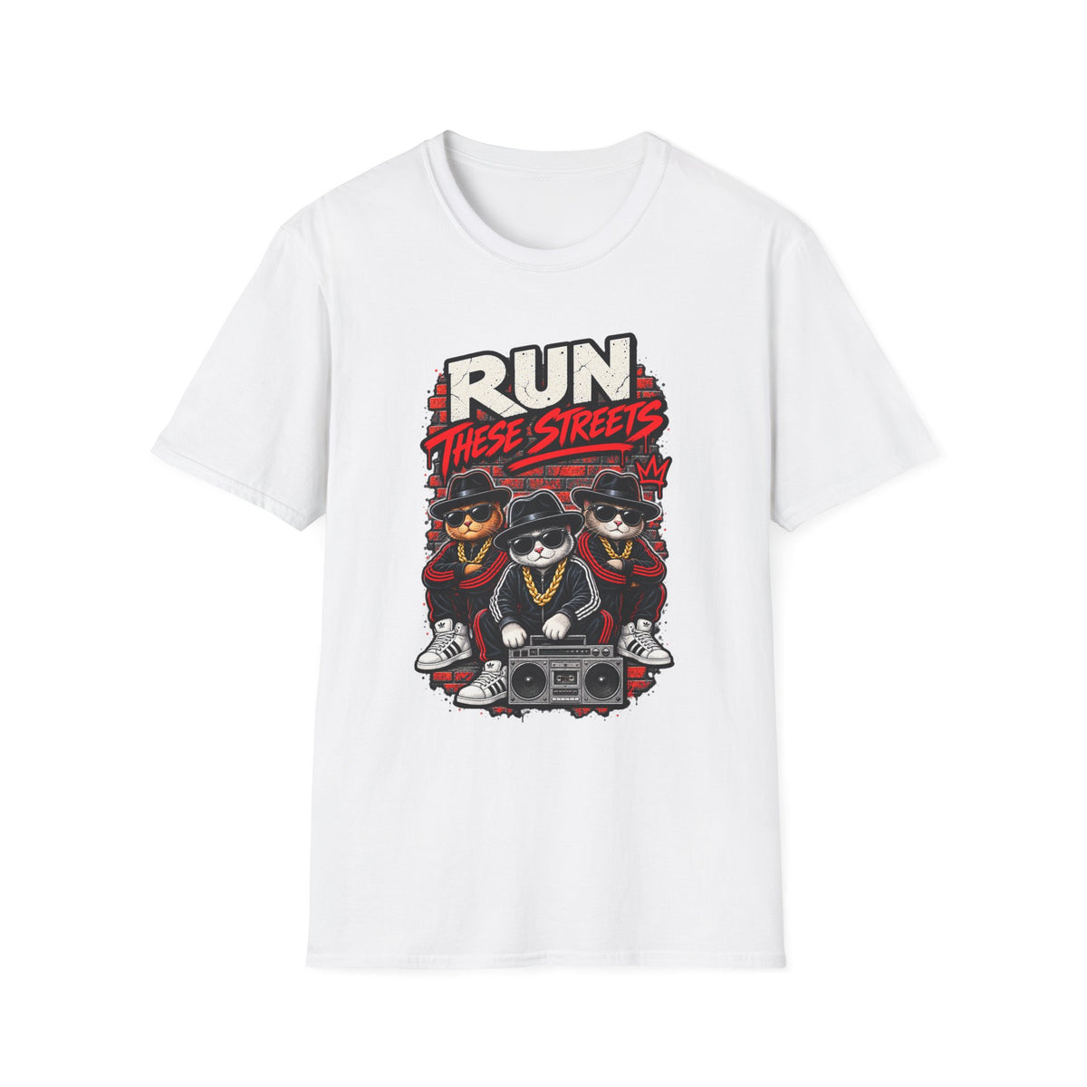 Run These Streets cats graphic T-Shirt | Hip Hop Cat Crew tee | 1990's 2000's Nostalgia Throwback