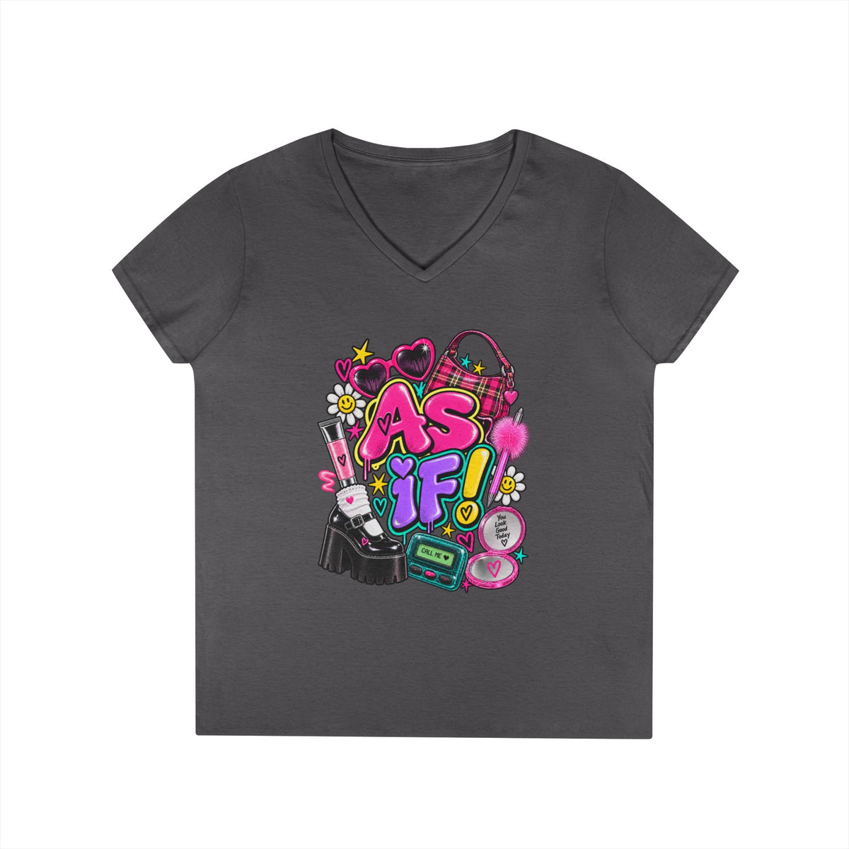 AS IF! 90s Retro Collage T-Shirt | Pop Heart, Cassette, Roller Skates | 90s 00s Hip Hop Pop Culture Nostalgia