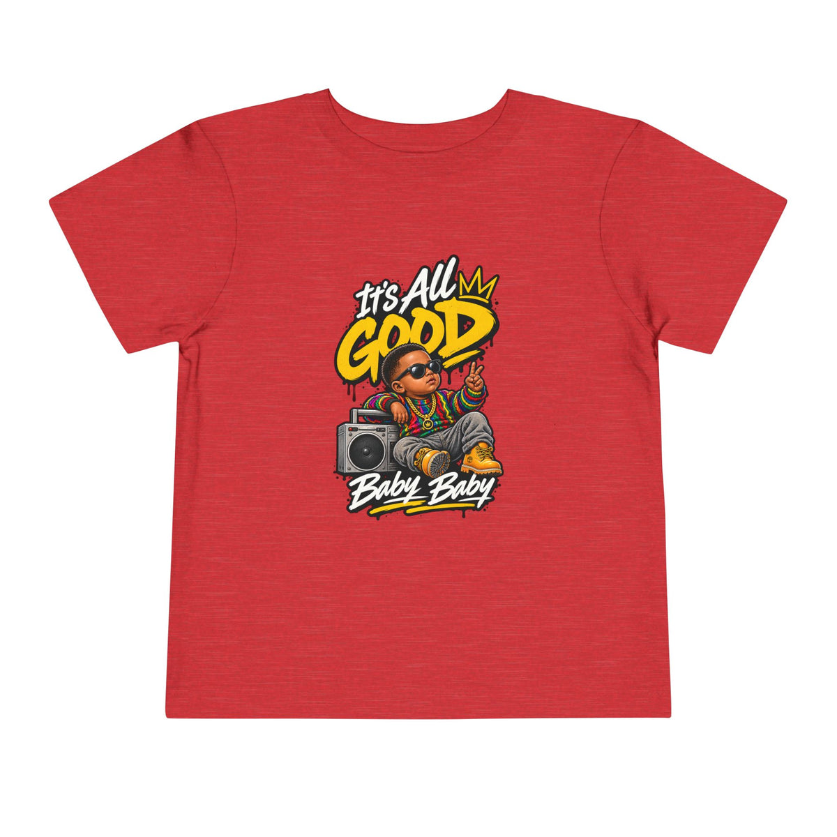 Its All Good Baby Biggie Toddler Tee | Retro Boombox Hip Hop Graphic