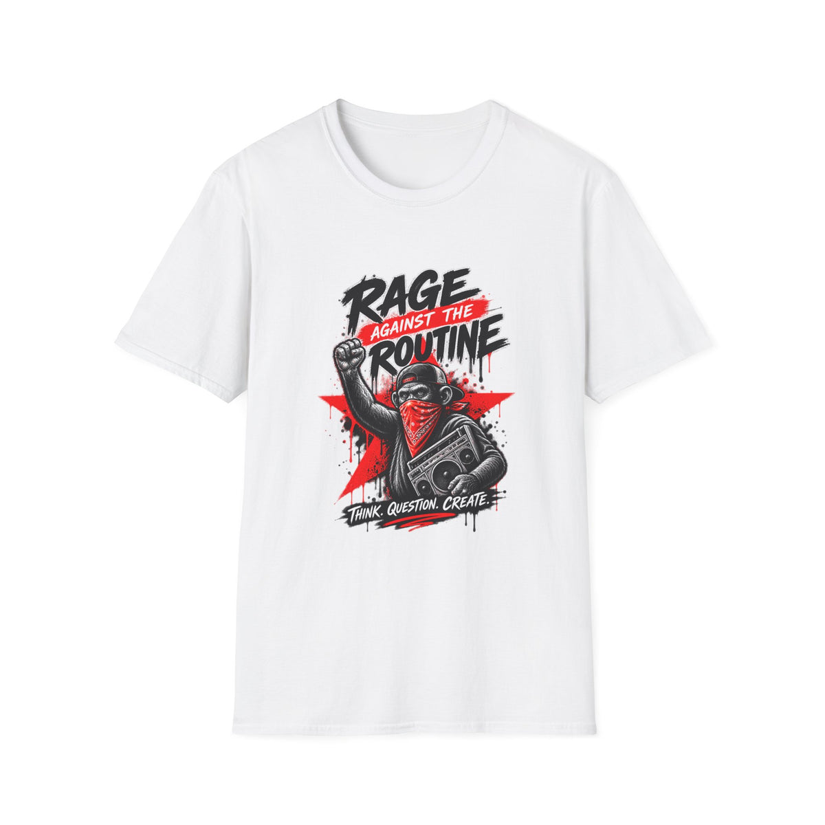Rage Against the Routine T-Shirt | Protest Fist Graphic Tee | 1990's 2000's Nostalgia Throwback