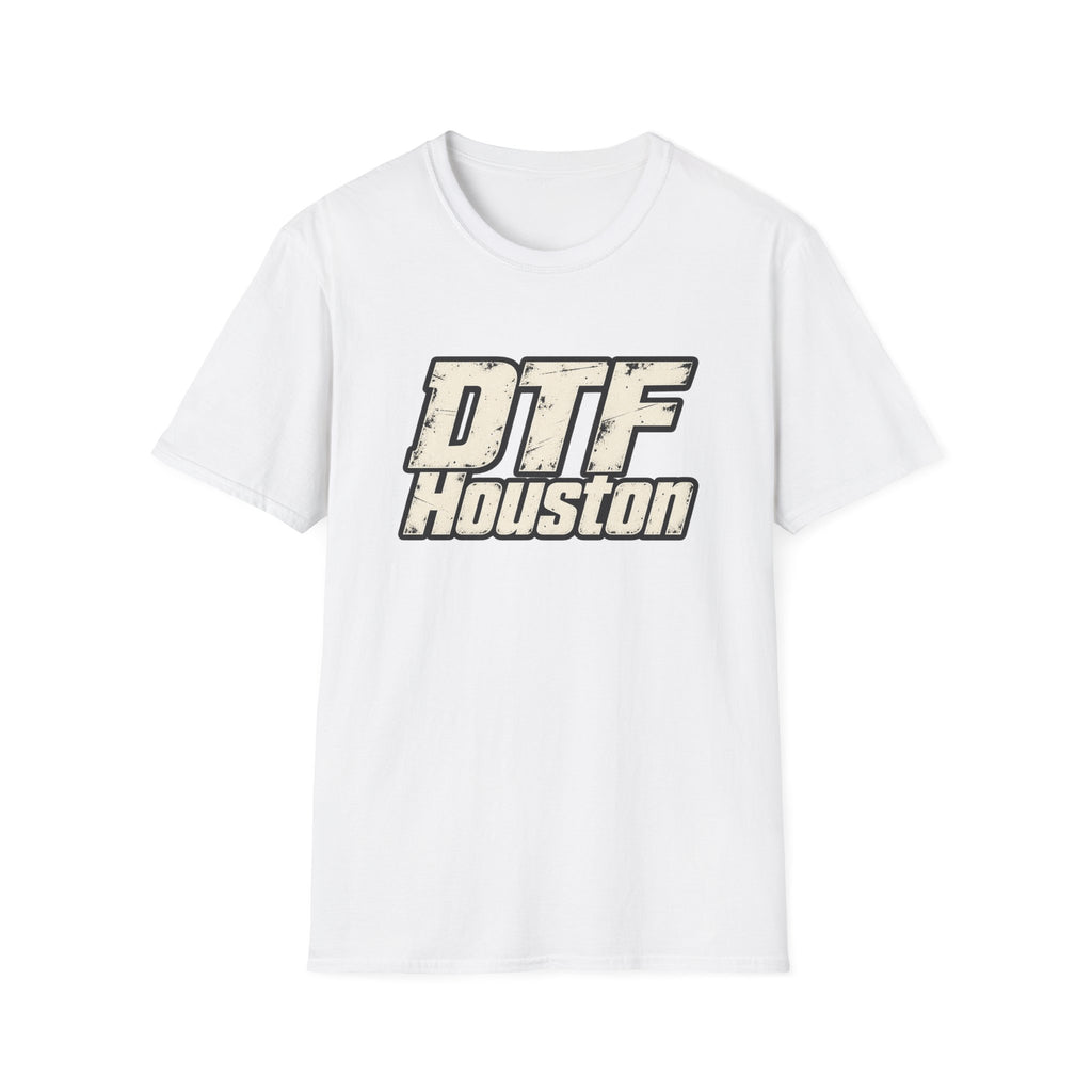 DTF Houston Graphic T-Shirt | Retro Distressed Text Houston Tee