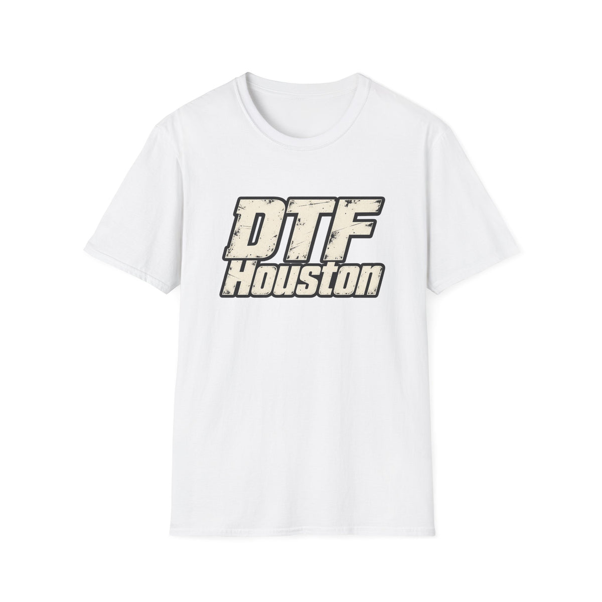 DTF Houston Graphic T-Shirt | Retro Distressed Text Houston Tee