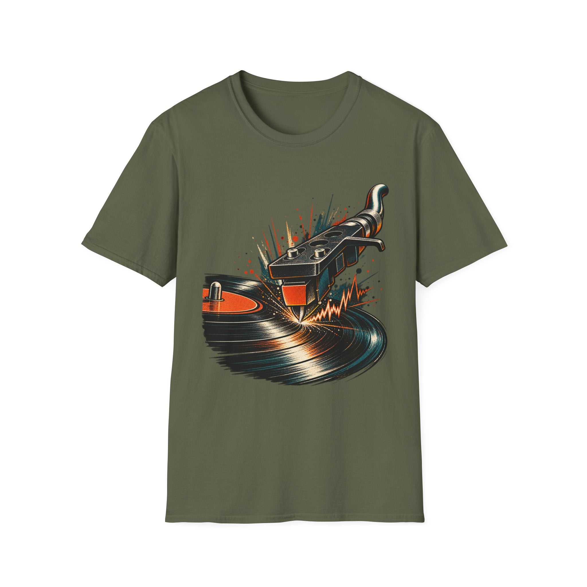 Vintage Turntable Tonearm T-Shirt | Vinyl Record Music Tee Hip Hop | 1990's 2000's Nostalgia Throwback