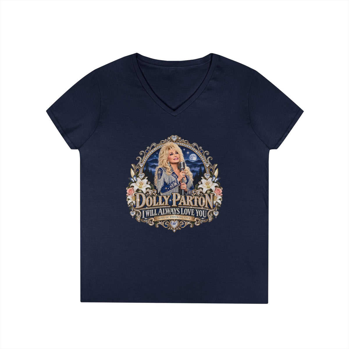 Country Legend Dolly Parton Portrait I Will Always Love You T-Shirt | Tribute Memorial