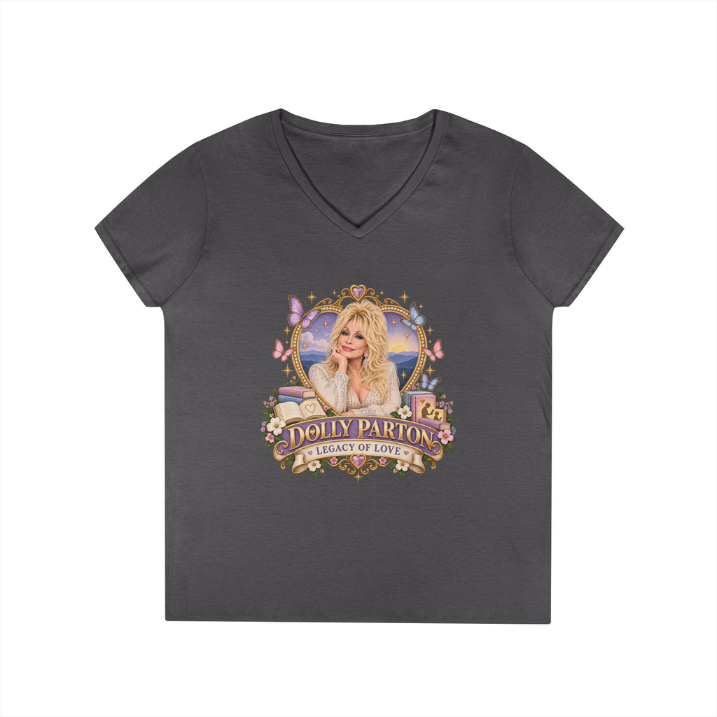Dolly Parton Portrait V-Neck T-Shirt tribute | Country Music Singer Graphic Tee