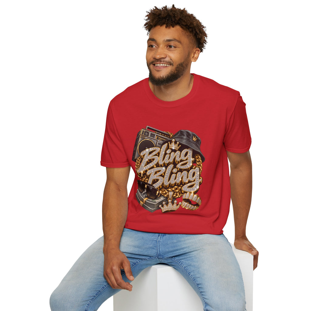 Bling Bling Boombox T-Shirt | Retro Hip Hop Graphic Tee | 90's 00's Hip Hop Pop Culture Nostalgia