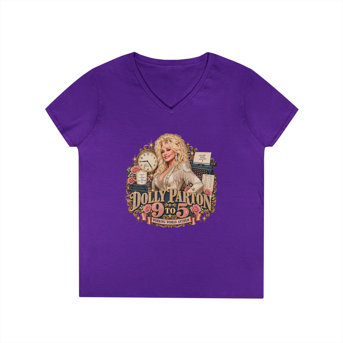 Dolly Parton 9 to 5 Retro Pink Portrait T-Shirt | Country Music Icon Tee | Memorial Tribute