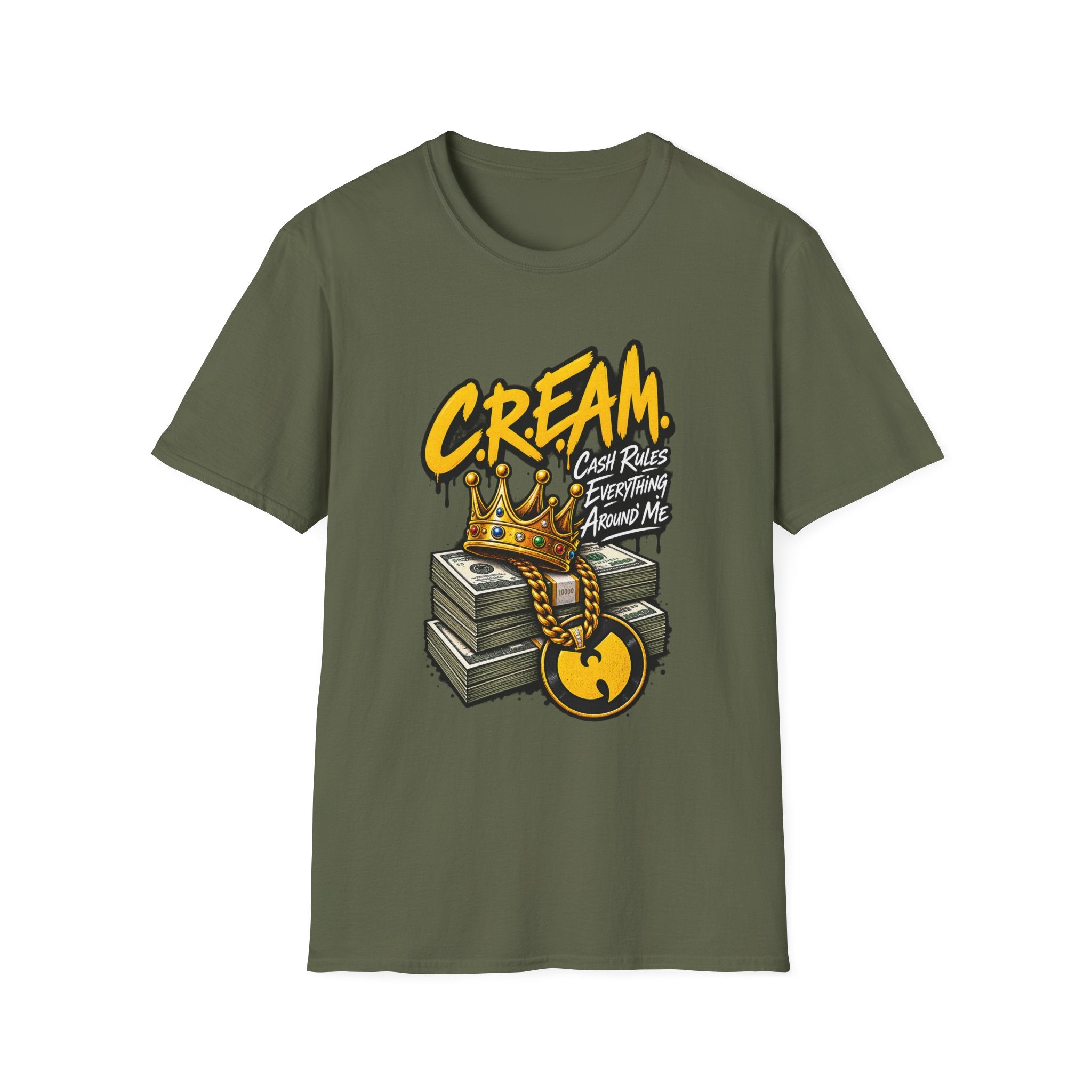 C.R.E.A.M. Cash Rules Everything Around Me T-Shirt | Hip Hop Graphic Tee | 1990's 2000's Nostalgia Throwback