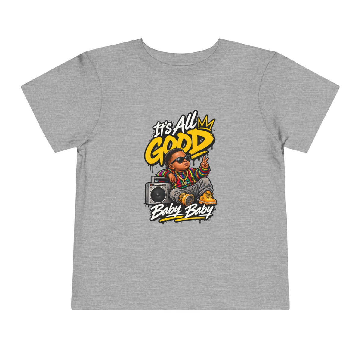 Its All Good Baby Biggie Toddler Tee | Retro Boombox Hip Hop Graphic