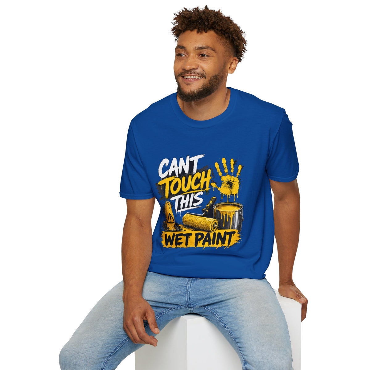 Cant Touch This Wet Paint MC Hammer T-Shirt | Paint Handprint Design 1990's 2000's Nostalgia Throwback