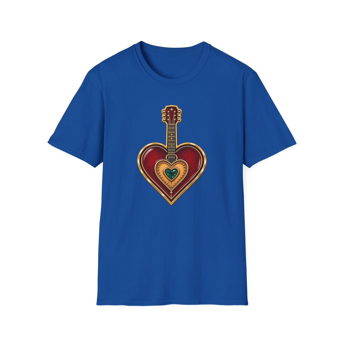 Dolly Parton Heart Guitar Graphic T-Shirt | Vintage Musical Heart Design | Tribute Country Music Legend
