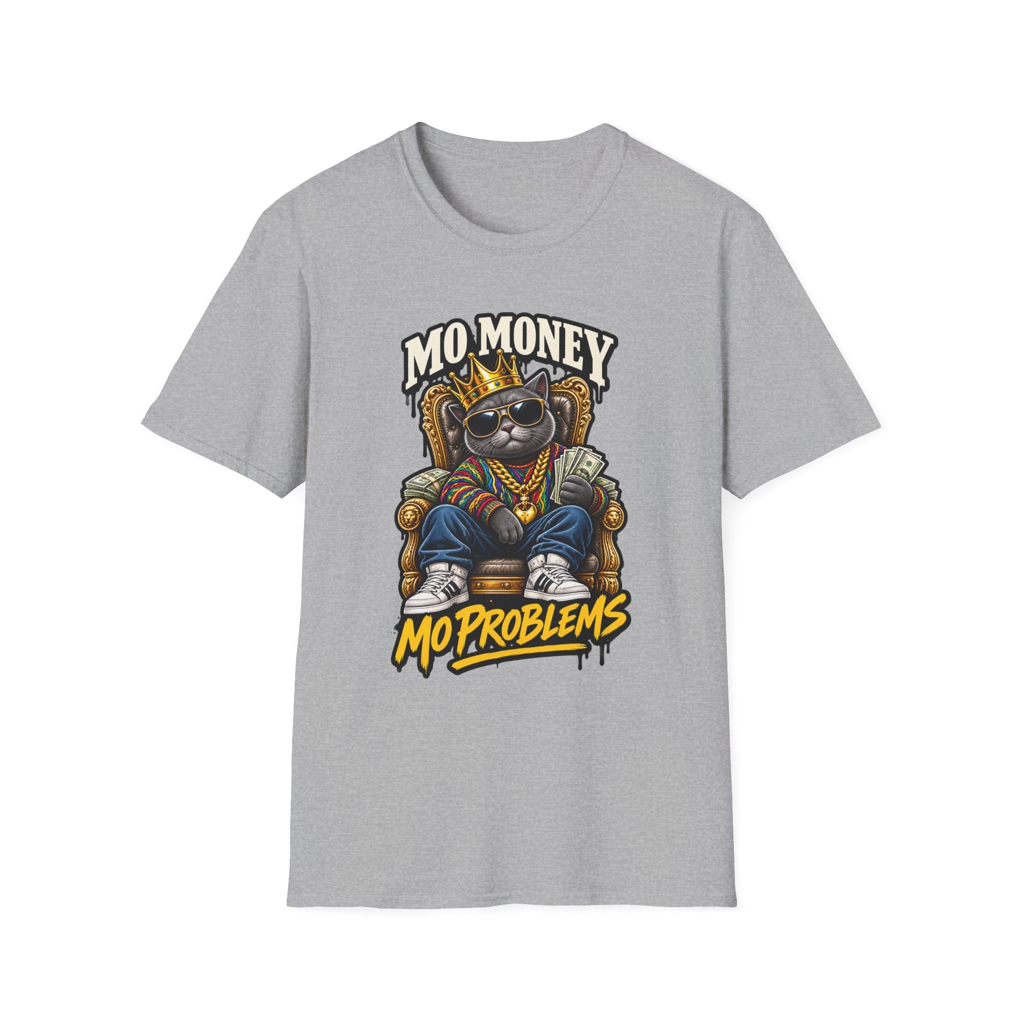 Mo Money Cat Mo Problems T-Shirt | Cat King Illustration | 1990's 2000's Nostalgia Throwback