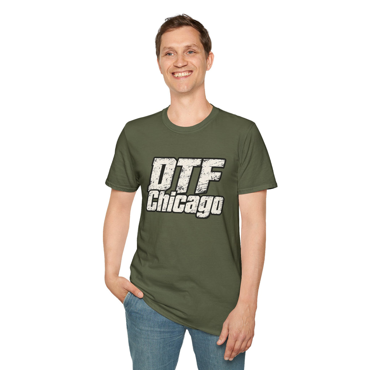 DTF Chicago distressed logo T-Shirt | Vintage city typography