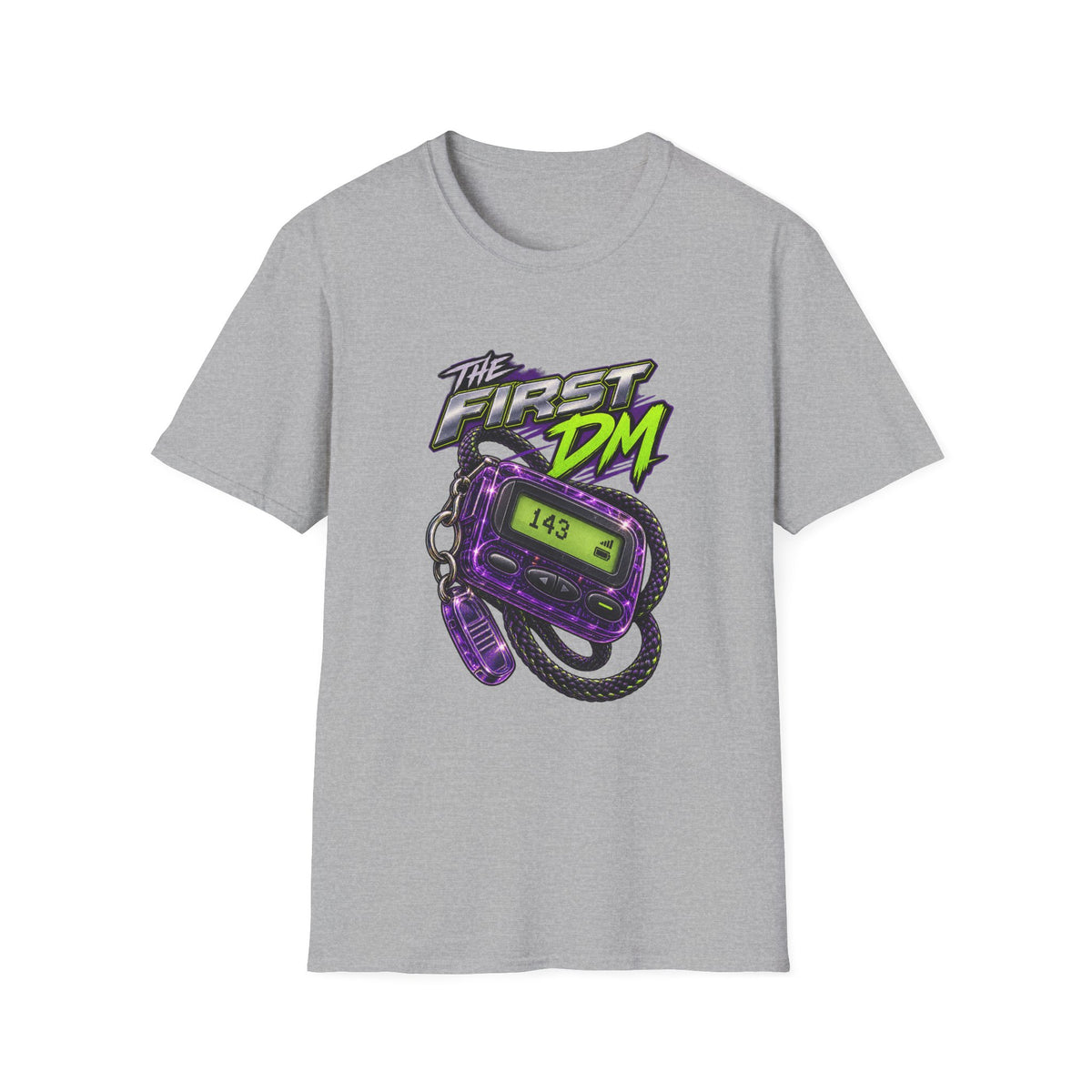 The First DM pager graphic T-Shirt | 90s pager nostalgia | 1990's 2000's Nostalgia Throwback