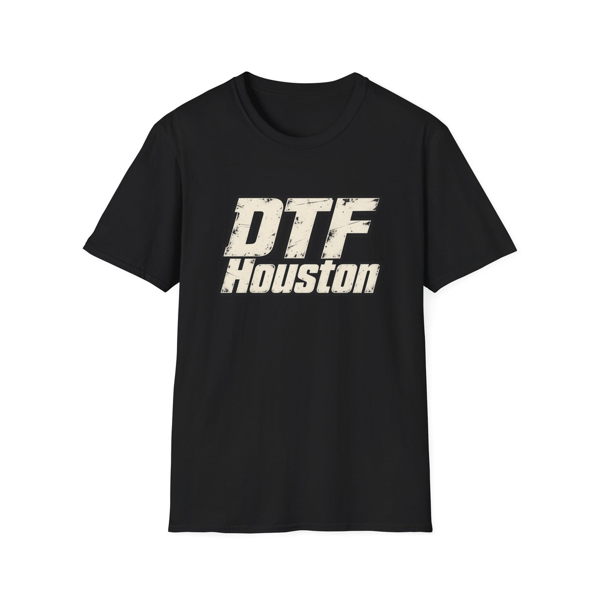 DTF Houston Graphic T-Shirt | Retro Distressed Text Houston Tee