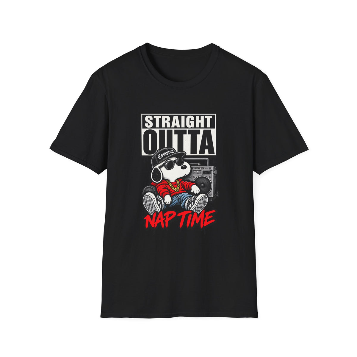 Straight Outta Nap Time T-Shirt Hip Hop | Cartoon Bear Boombox Compton Design | 1990's 2000's Nostalgia Throwback