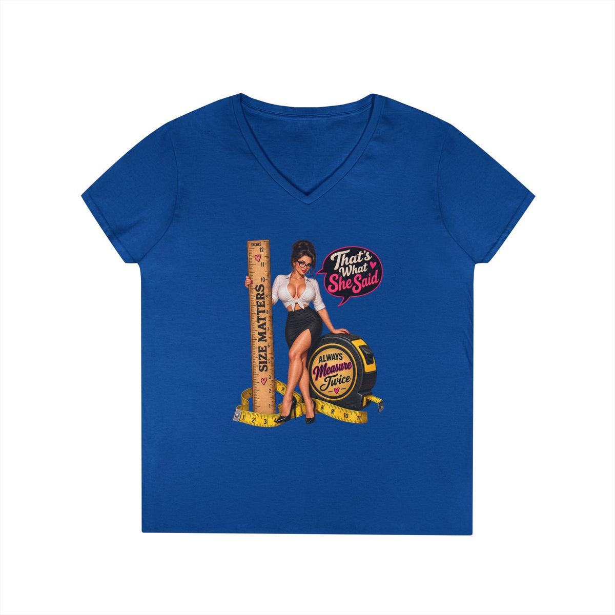 Thats What She Said Pinup Measure Tape Vintage Pinup T-Shirt | Humor | 90s 00s Hip Hop Pop Culture Nostalgia