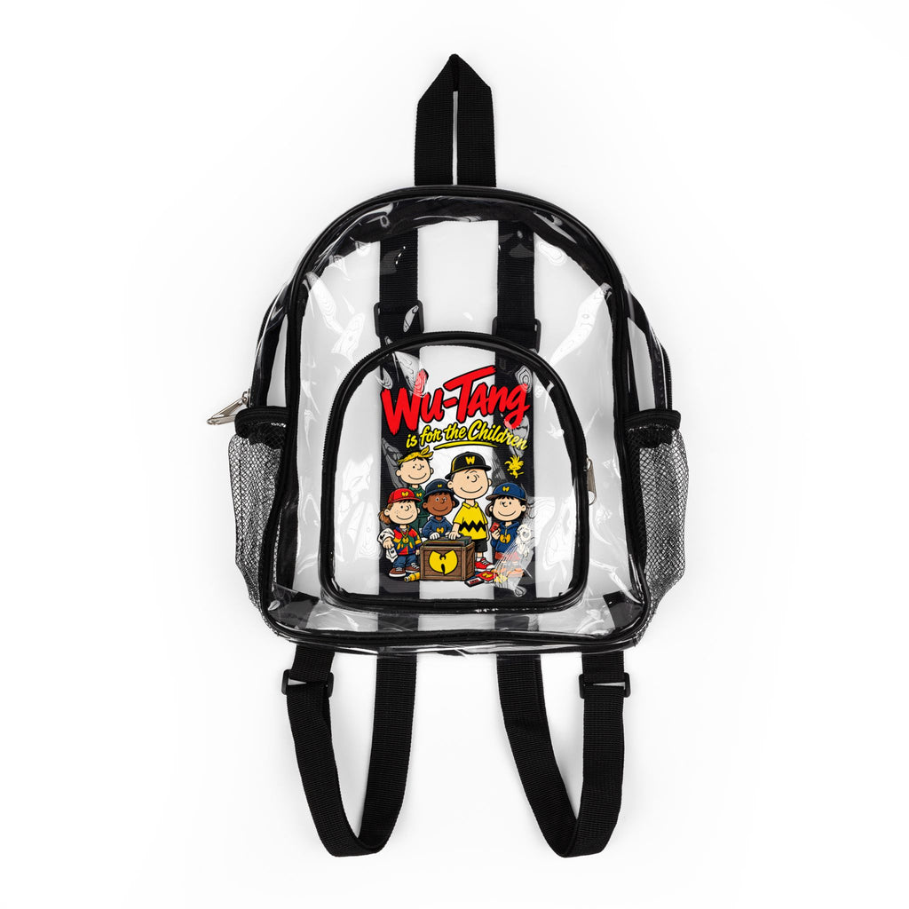 Wu-Tang Is for the children Peanuts characters Clear Stadium Backpack | Transparent School Bag | 90s 00s Hip Hop Nostalgia Millennial Era