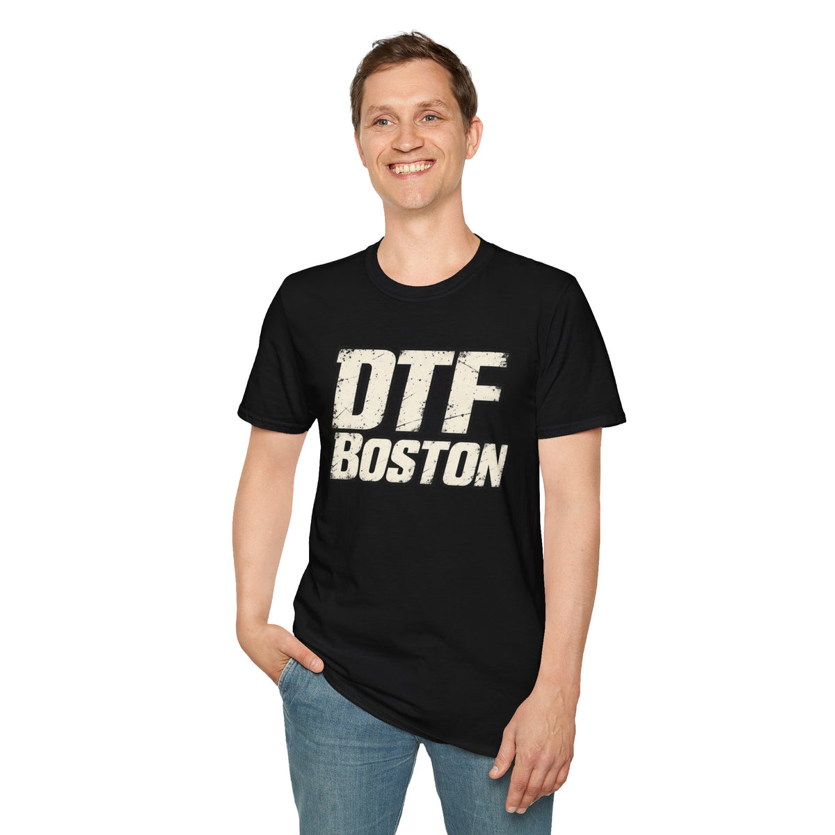 DTF Boston T-Shirt | Retro Distressed Sports Logo